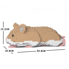 Hamster beige couché grande taille