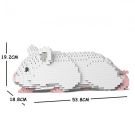 Hamster blanc couché grande taille